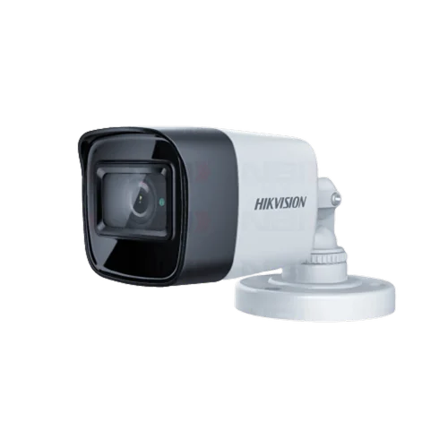 Cámara tipo Bala Turbo, resolución 8 Mpx (4K), lente fijo, IR exir de 30 mts, IP67, 4 híbrido (TVI, CVI, AHD, CVBS), marca Hikvision, plástica