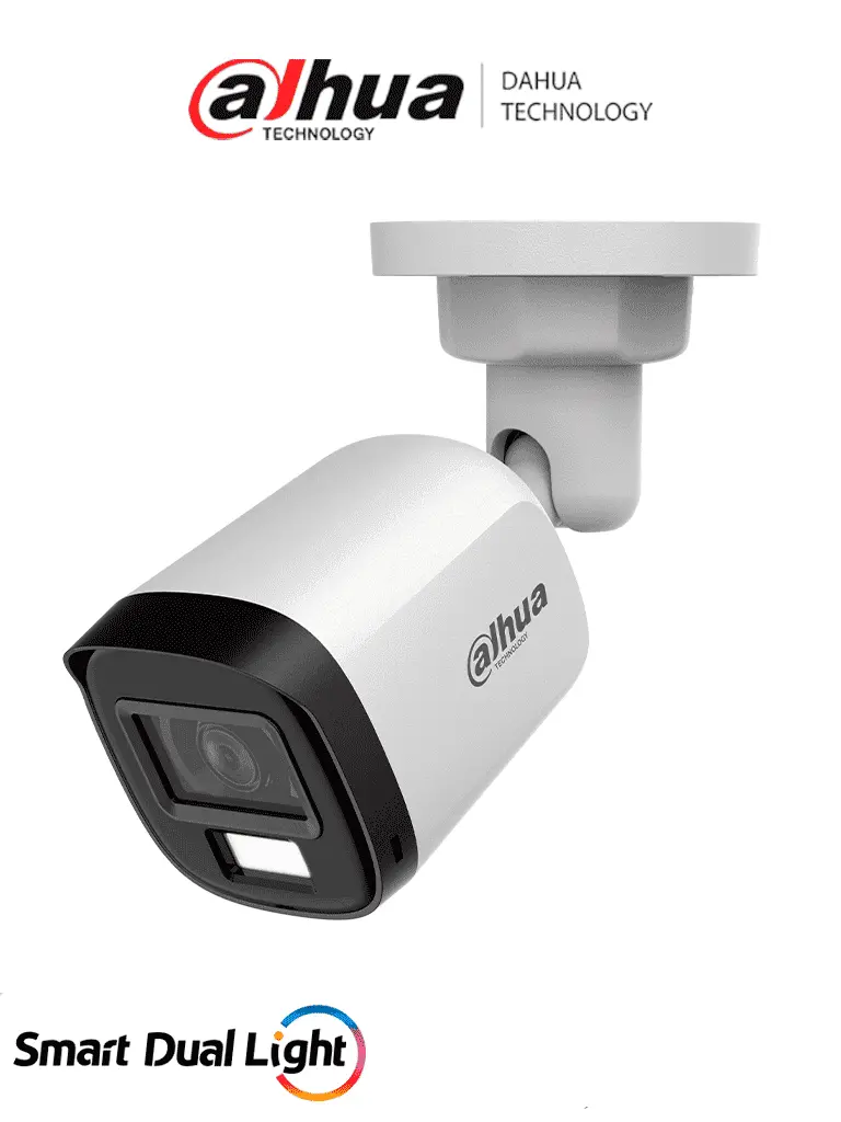 CÁMARA BALA 5MPX HDCVI SMART DUAL LIGHT AUDIO - PLÁSTICA DAHUA